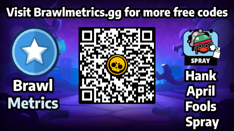 Free QR code to redeem Hank April Fools Spray in Brawl Stars